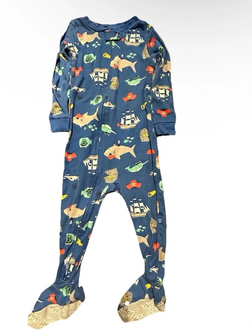 Toddler Boy Footie Pajamas Sesame Street Sharks Size 18-24 Months